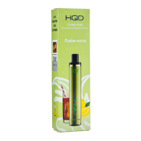 Одноразовая электронная сигарета HQD Cuvie Plus Lime cola (Лайм кола) 1200 затяжек в Красноярске
