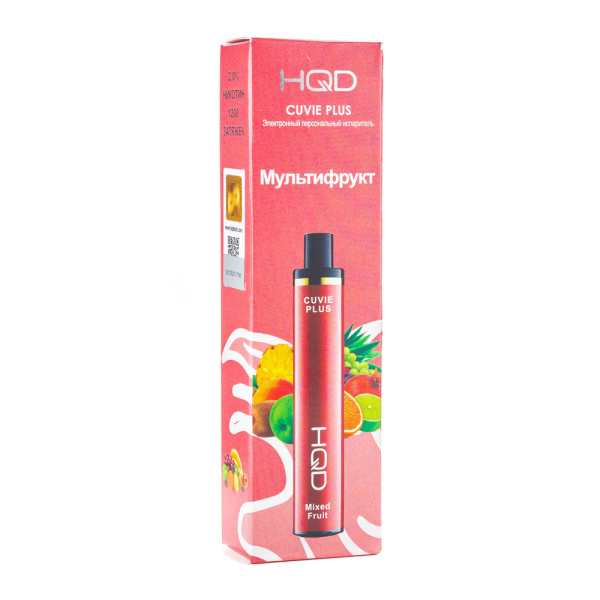 Одноразовая электронная сигарета HQD Cuvie Plus Mix Fruit (Мультифрукт) 1200 затяжек в Красноярске