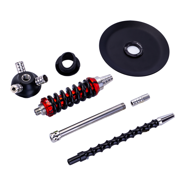 Кальян Mamay Customs Coilover Micro Чёрно Красный Сплеш в Красноярске